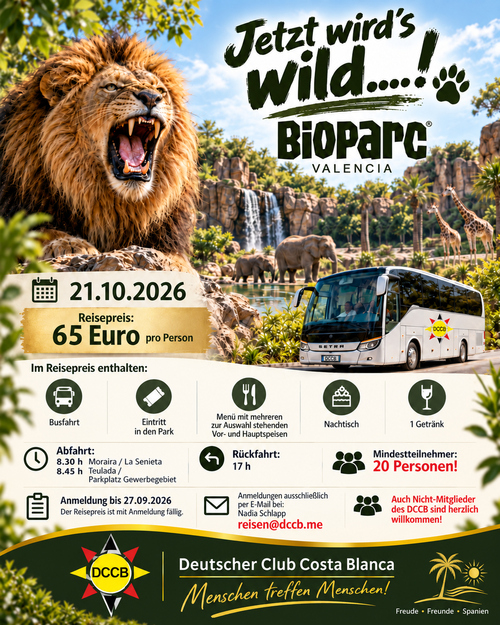 DCCB-Tagesausflug in den Bioparc Valencia